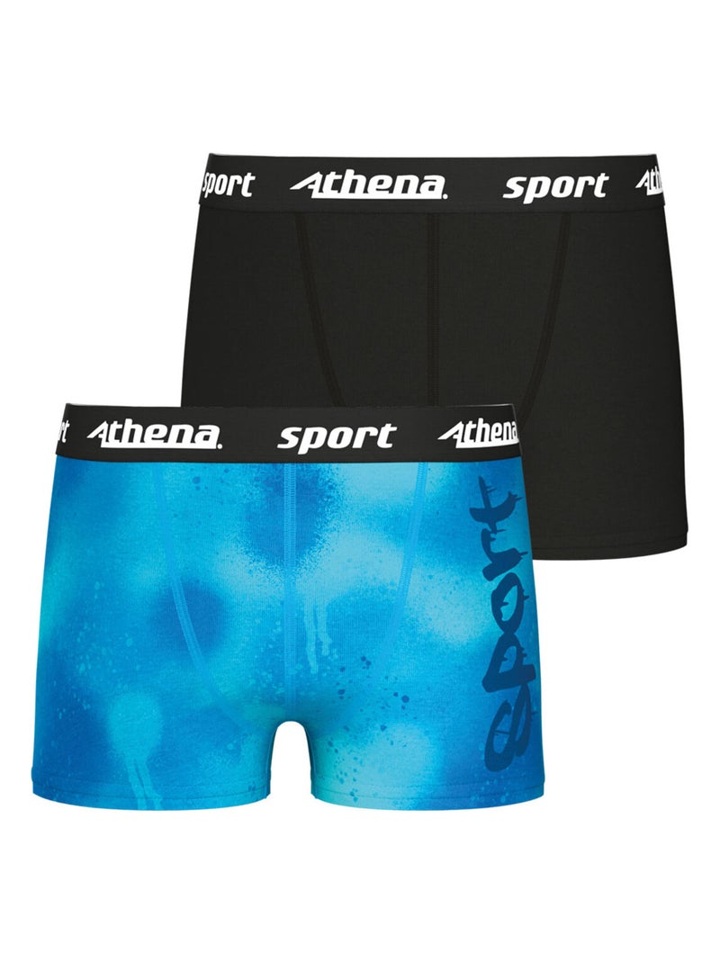 Lot de 2 boxers  Sport Athena Noir Bleu - Kiabi
