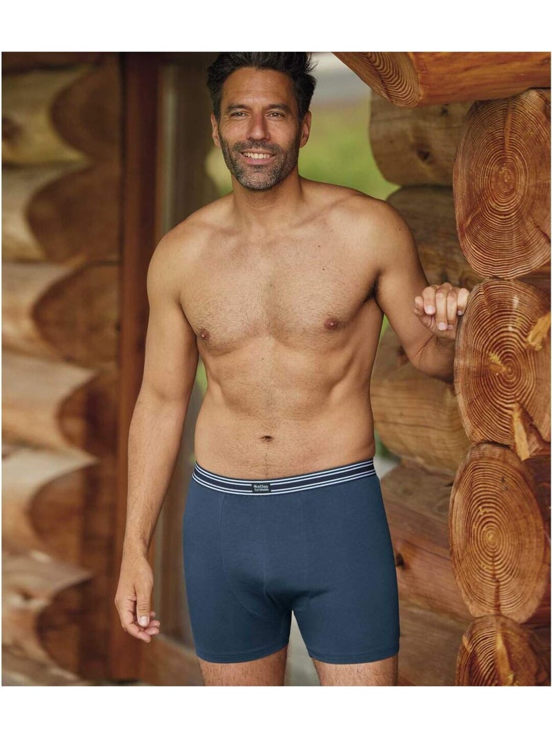 Lot de 2 boxers stretch confort  - atlas for men Bleu Bleu - Kiabi