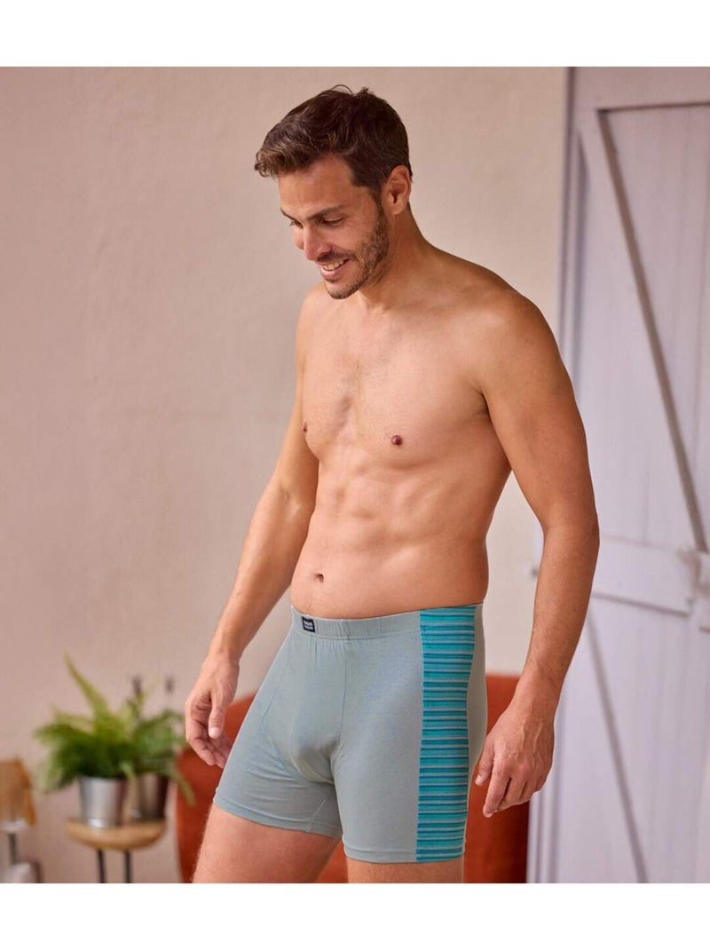 Lot de 2 Boxers Stretch Confort   - ATLAS FOR MEN Bleu Gris - Kiabi
