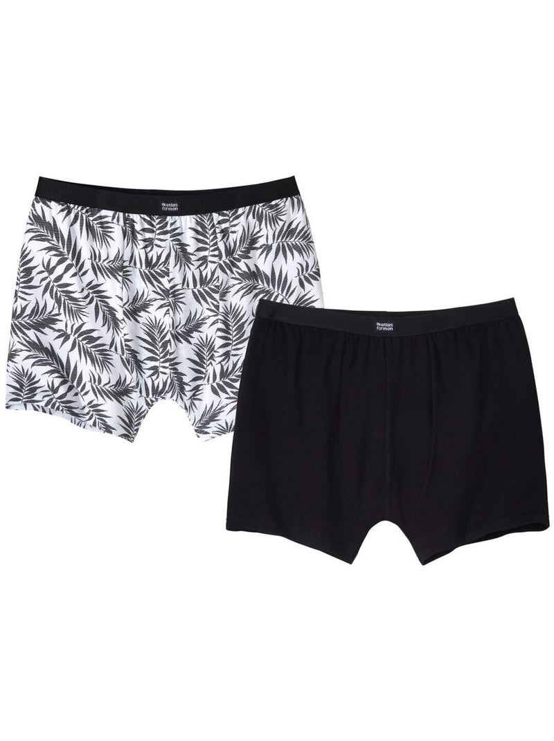 Lot de 2 Boxers Stretch Confort  - ATLAS FOR MEN Noir - Kiabi