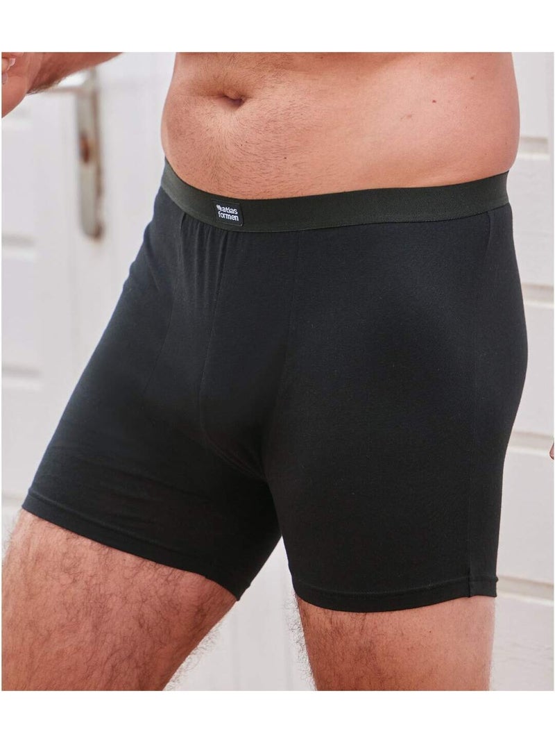 Lot de 2 Boxers Stretch Confort  - ATLAS FOR MEN Noir - Kiabi