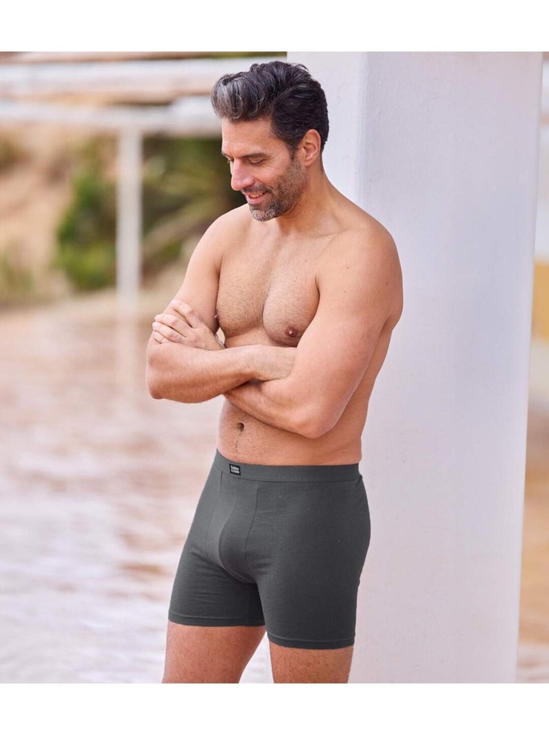 Lot de 2 Boxers Stretch Fantaisie   - ATLAS FOR MEN Bleu anthracite - Kiabi
