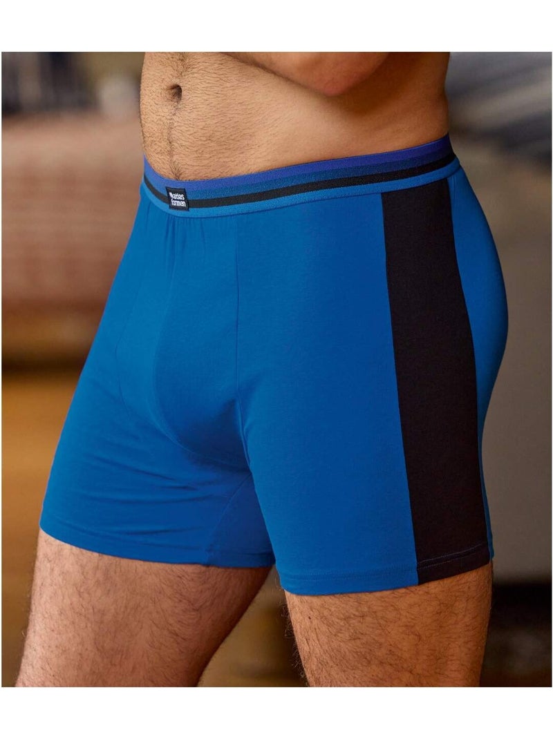 Lot de 2 boxers stretch sporty  - atlas for men Bleu Noir - Kiabi