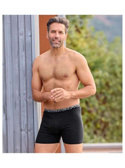 Lot de 2 Boxers Stretch Unis   - ATLAS FOR MEN - Kiabi