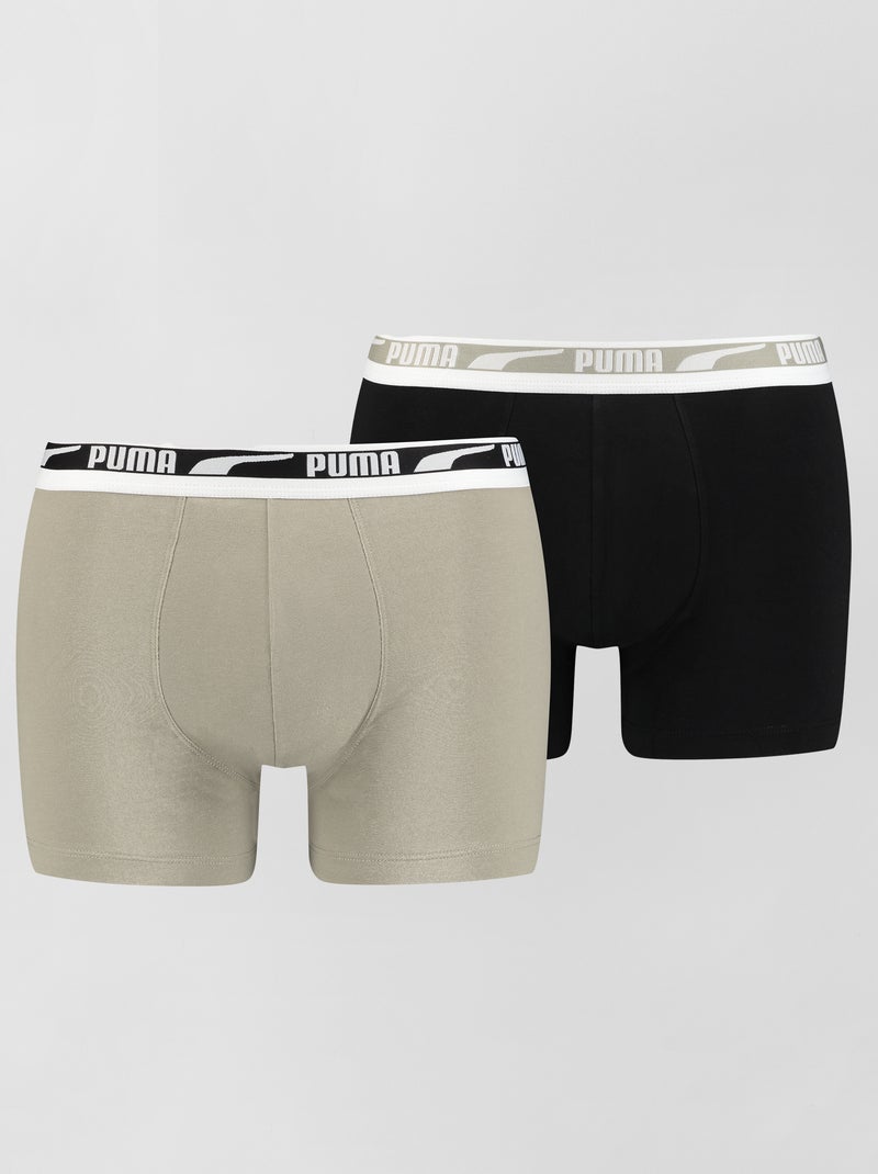 Lot de 2 boxers unis 'Puma' beige/noir - Kiabi