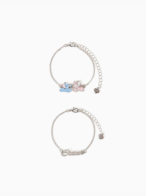 Lot de 2 bracelets avec pendentifs stitch et angel - Kiabi