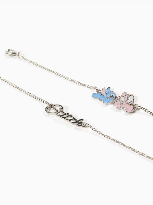 Lot de 2 bracelets avec pendentifs stitch et angel - Kiabi