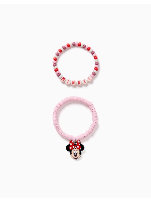 Lot de 2 bracelets avec perles et Minnie - Kiabi