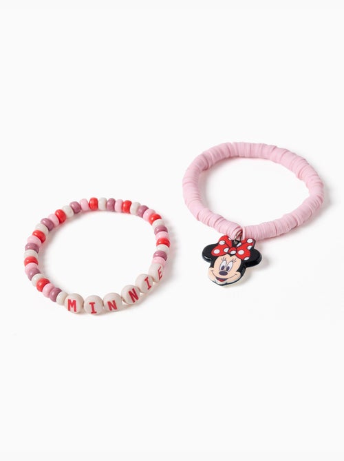 Lot de 2 bracelets avec perles et Minnie - Kiabi