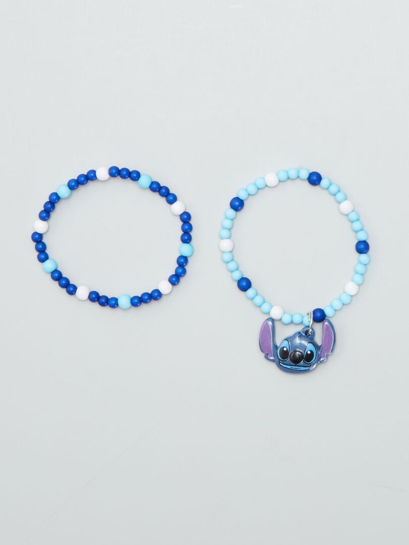 Lot de 2 bracelets perles 'Stitch' Bleu - Kiabi