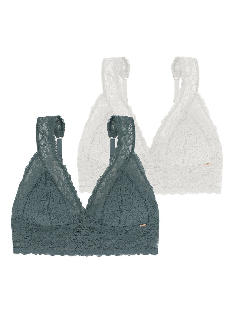 Lot de 2 bralettes rembourrées lana Dorina Blanc Vert - Kiabi