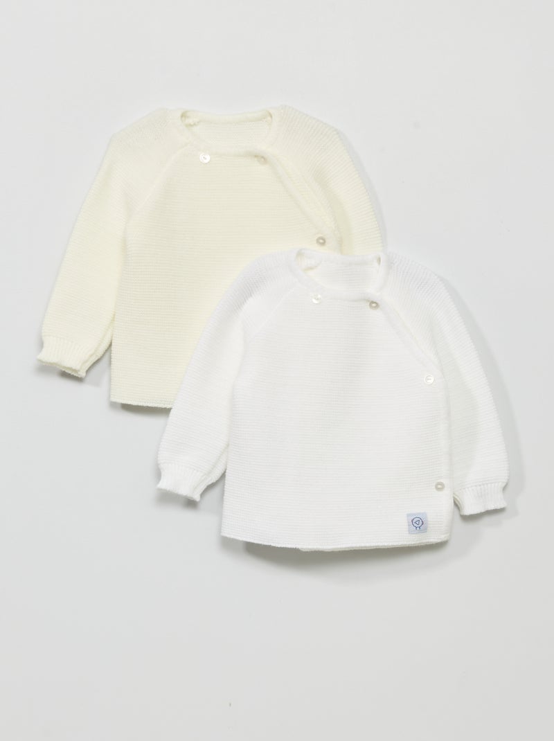 Lot de 2 brassière 'Manufacture de Layette' - Made in France Blanc - Kiabi