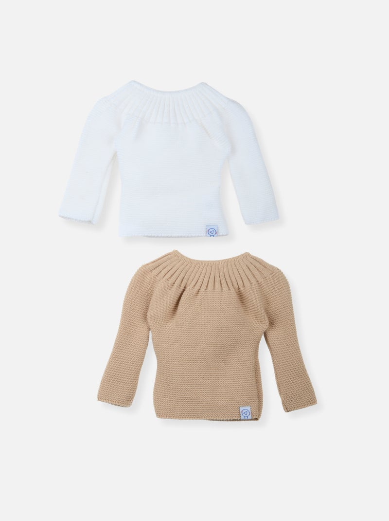 Lot de 2 Brassières à Liens Blanc Marron - Kiabi