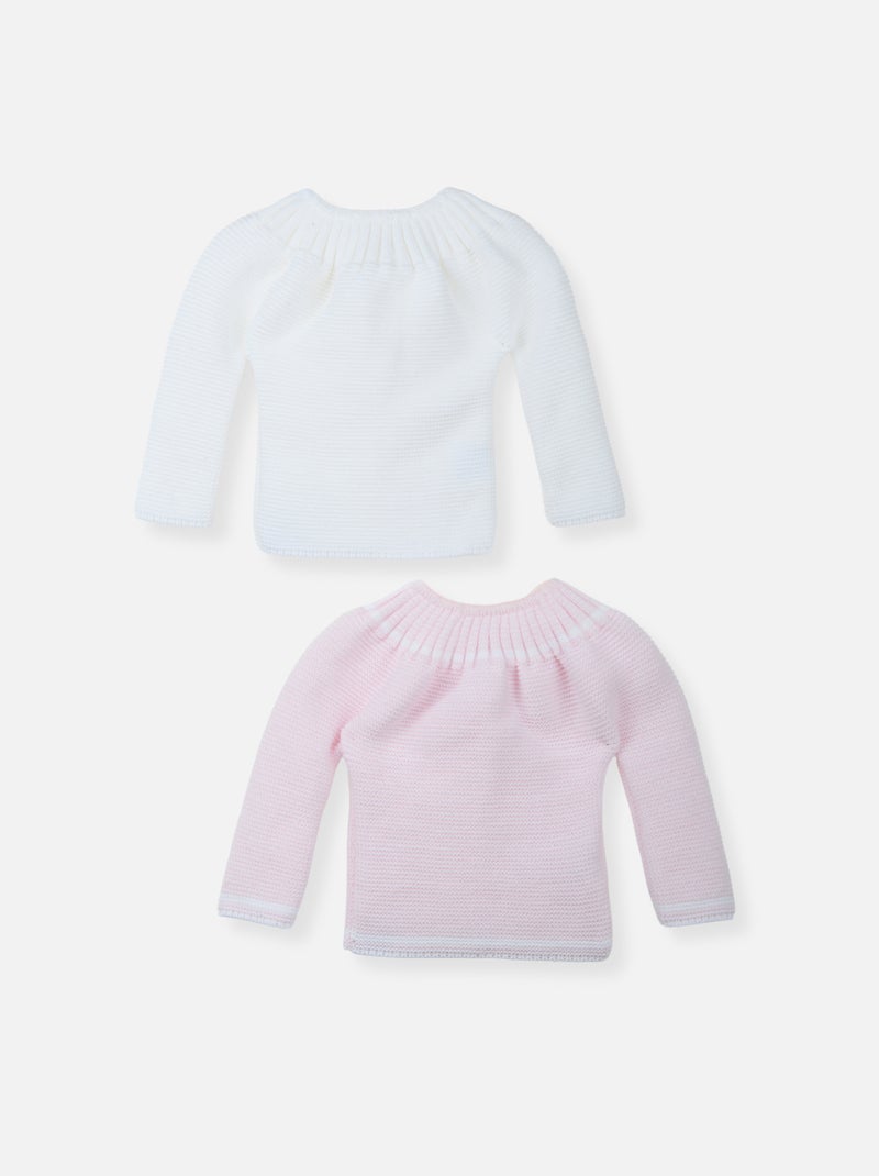 Lot de 2 Brassières à Liens Blanc Rose - Kiabi