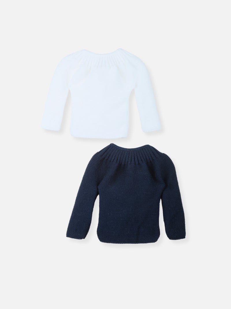 Lot de 2 Brassières Blanc Bleu marine - Kiabi