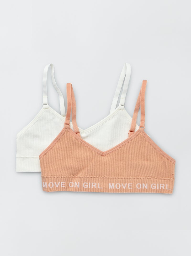 Lot de 2 brassières Blanc/orange - Kiabi