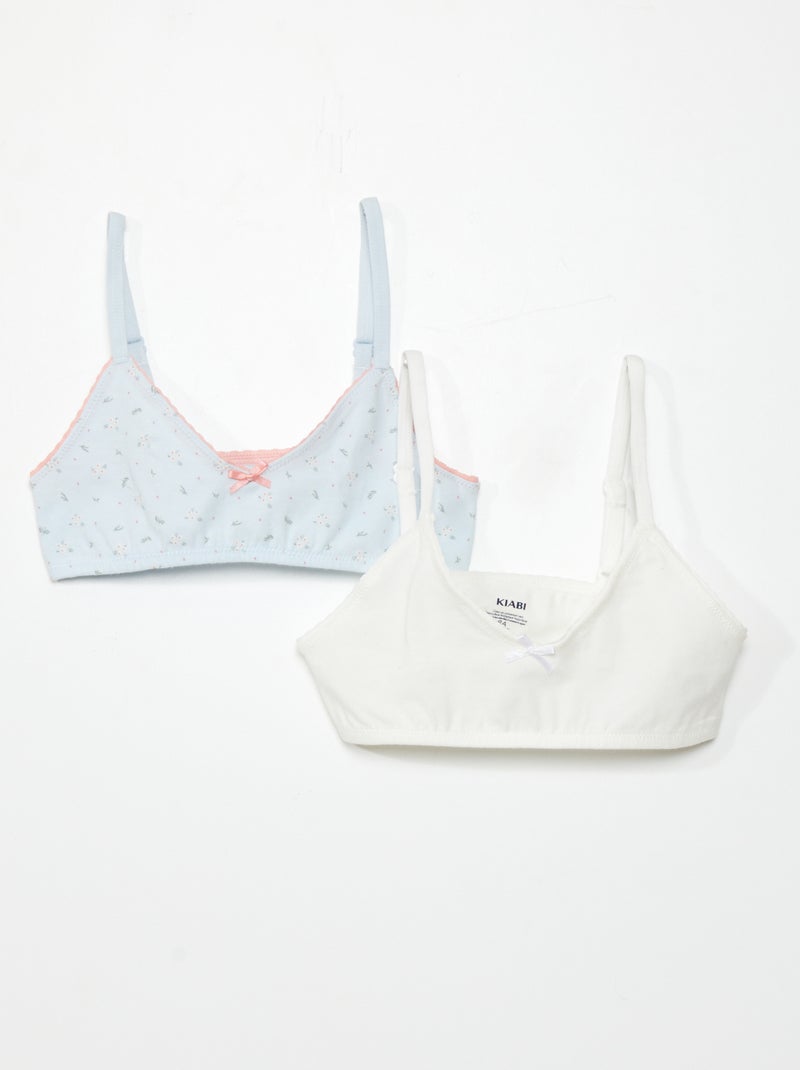 Lot de 2 brassières Bleu/blanc - Kiabi