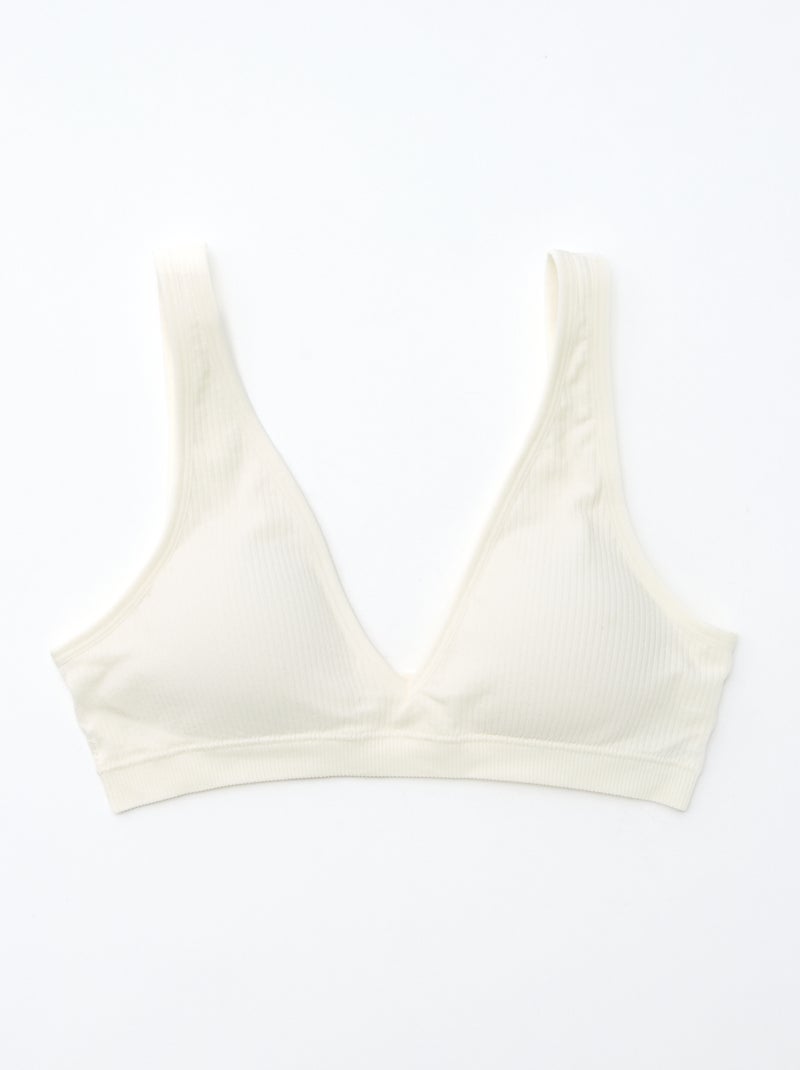 Lot de 2 brassières côtelées sans coutures Blanc - Kiabi