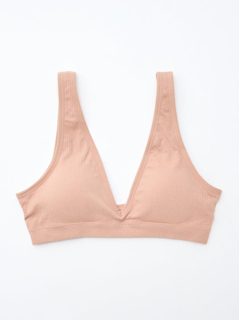 Lot de 2 brassières côtelées sans coutures Blanc - Kiabi