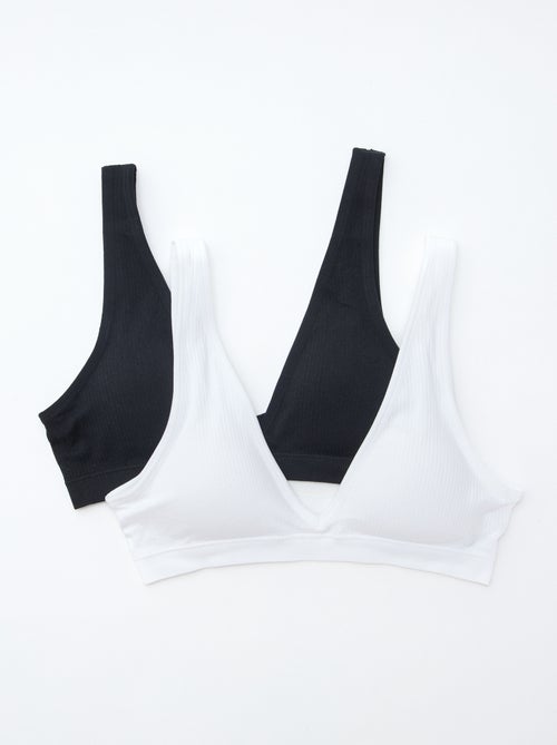 Lot de 2 brassières côtelées sans coutures - Kiabi
