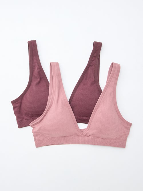 Lot de 2 brassières côtelées sans coutures - Kiabi
