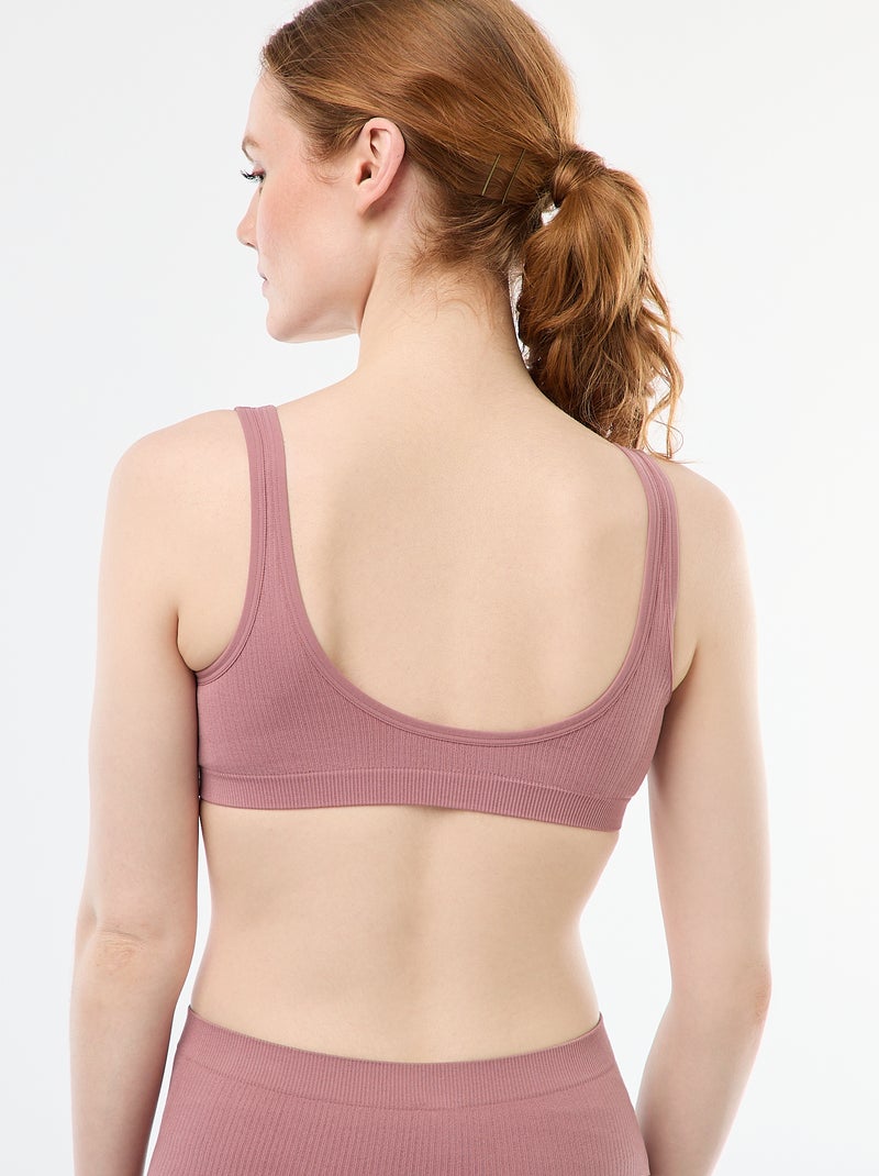 Lot de 2 brassières côtelées sans coutures Rose - Kiabi