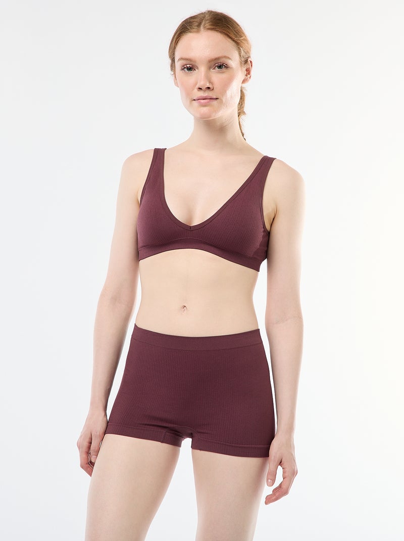 Lot de 2 brassières côtelées sans coutures Rose - Kiabi