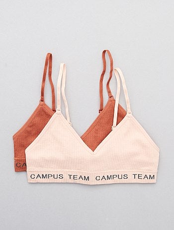 Lot de 2 brassières côtelées stretch