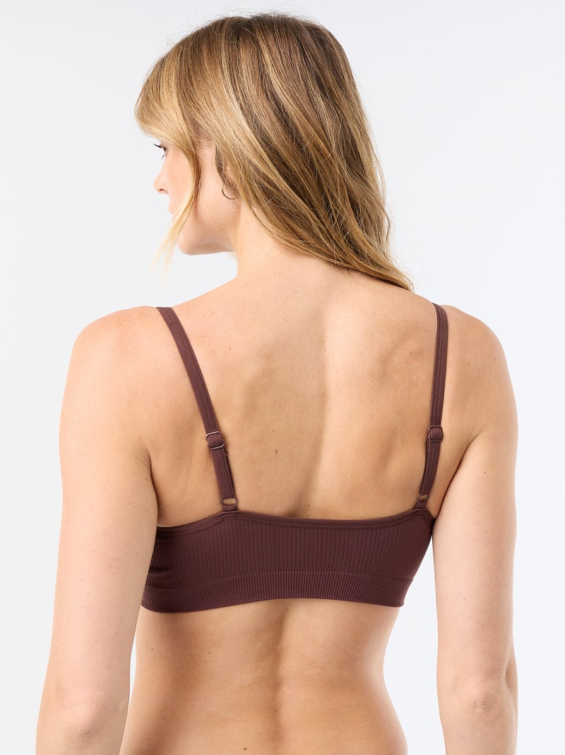 Lot de 2 brassières côtelés Marron - Kiabi
