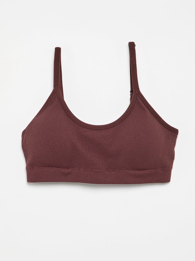 Lot de 2 brassières côtelés Marron - Kiabi