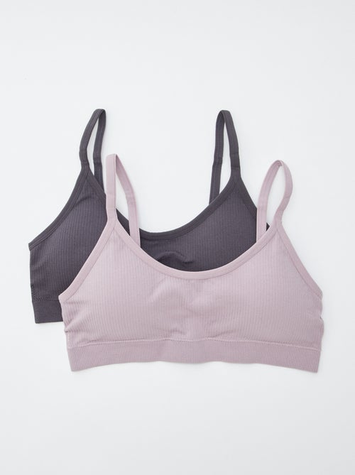 Lot de 2 brassières côtelés - Kiabi