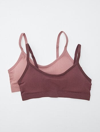 Lot de 2 brassières côtelés