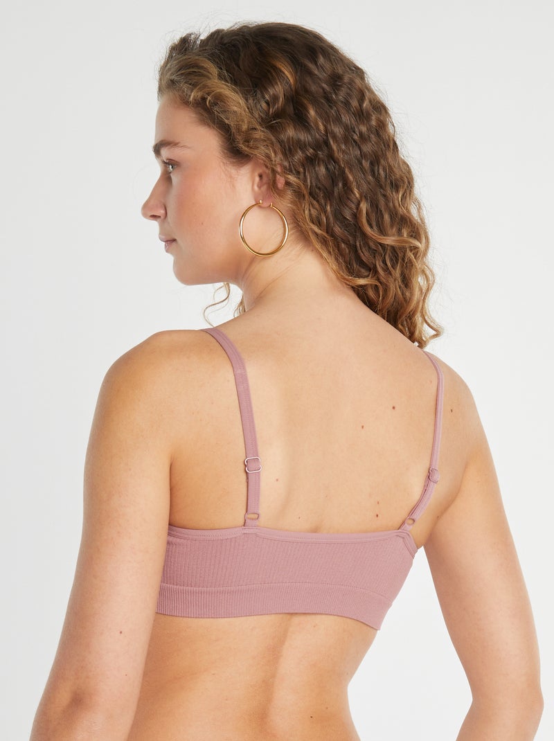 Lot de 2 brassières côtelés Rose - Kiabi