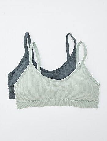 Lot de 2 brassières côtelés