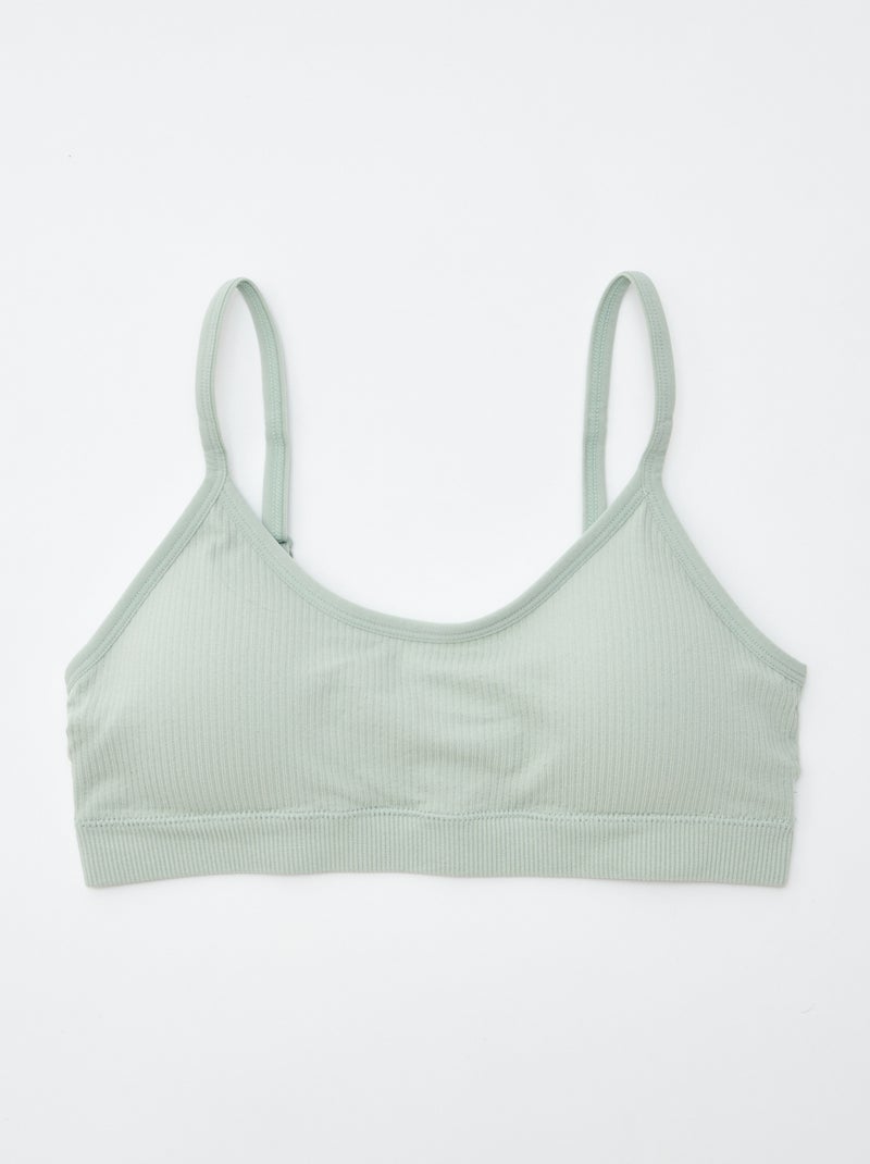 Lot de 2 brassières côtelés Vert - Kiabi