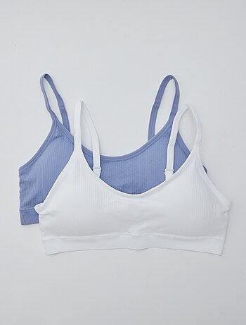 Lot de 2 brassières côtelés