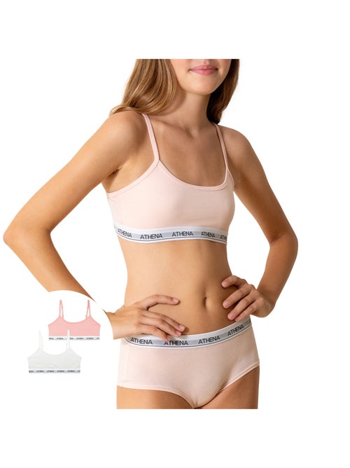 Lot de 2 brassières Coton Ultra Doux by Athena Fille - Kiabi