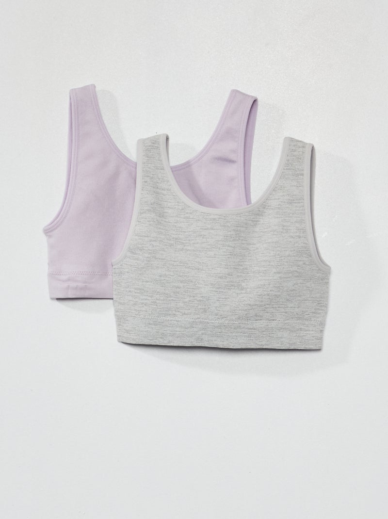 Lot de 2 brassières de sport Gris - Kiabi