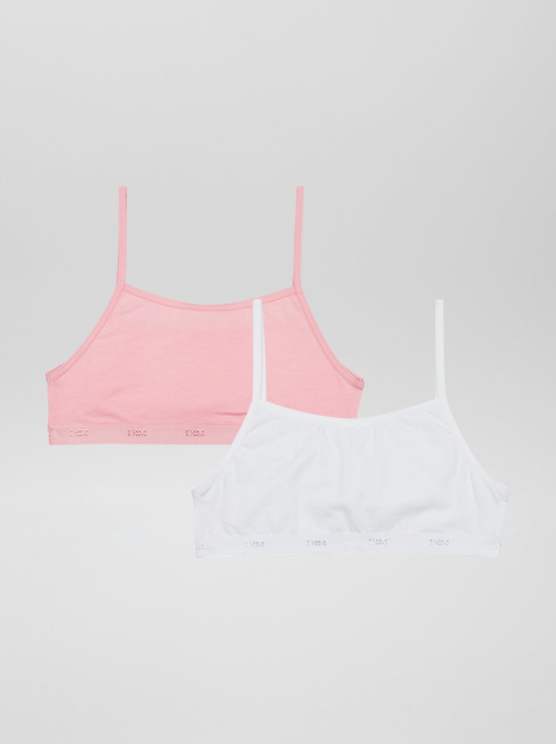 Lot de 2 brassières 'Dim' Rose/blanc - Kiabi