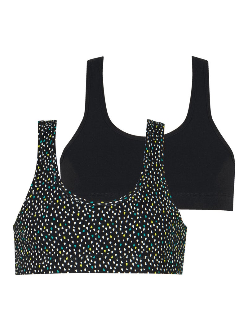 Lot de 2 brassières Ecopack Girl Mode Athena Fille Noir Gris - Kiabi