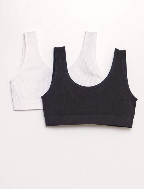 Lot de 2 brassières en maille côtelée - Kiabi