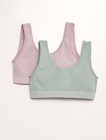 Lot de 2 brassières en maille côtelée