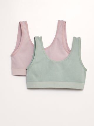 Lot de 2 brassières en maille côtelée