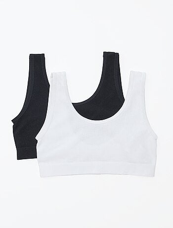 Lot de 2 brassières en maille côtelée unie