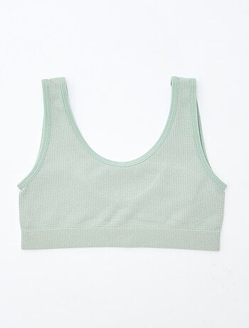 Lot de 2 brassières en maille côtelée unie