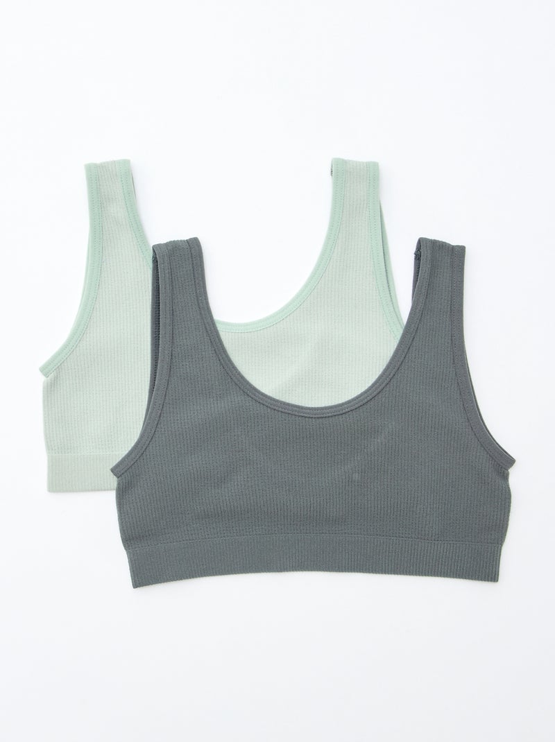 Lot De 2 Brassières 2ème Peau Chantal Thomass - Vert Foncé & Gris Clair - Taille XXL Neuves