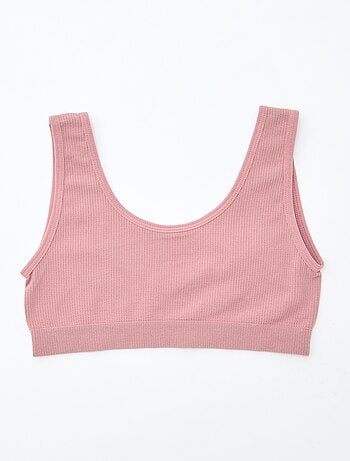 Lot de 2 brassières en maille côtelée unie
