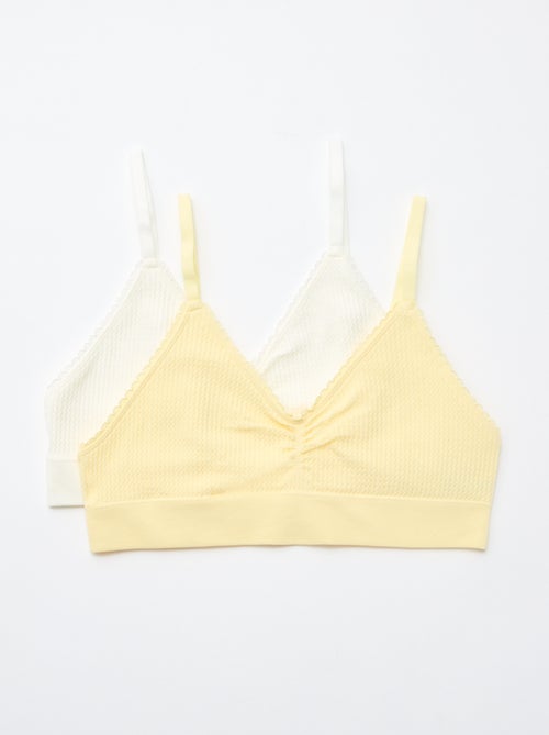 Lot de 2 brassières en maille reliefée - Kiabi