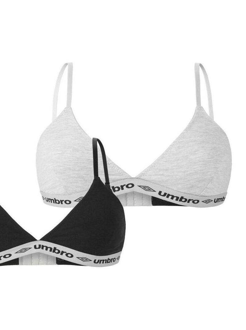 Lot de 2 brassières femme en coton Umbro Noir - Kiabi