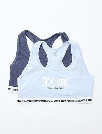 Lot de 2 brassières fille au style uni
